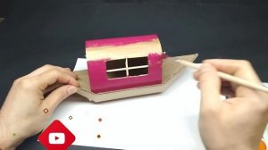 DIY Лодка \\ DIY a boat \\  Мини ЛОДКА из картона своими руками \ Легко и быстро