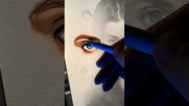 the Steps of Drawing an eye on an iPad