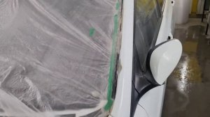 удаление рыжиков на кромке крыши и левой стойки на хендай салярис.