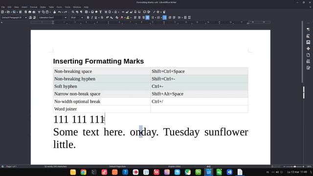 Inserting Formatting Marks in LibreOffice Writer смотреть онлайн