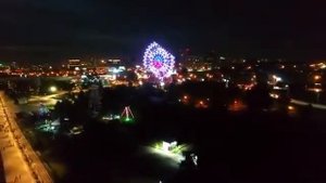 Иллюминация на колесе обозрения в г.Новосибирск