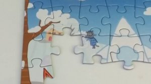 Зимние забавы. Собираем пазл для детей из мультфильма. Три Кота.