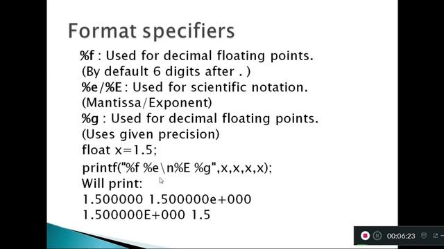 Format Specifiers In C Language смотреть онлайн