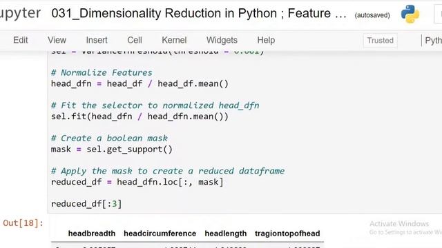 Dimensionality Reduction in Python ; Feature Selection смотреть онлайн