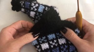 Вязание носков  жаккардом "в клеточку". Пятка "подкова".