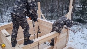 Процесс строительства одноэтажного дома-бани из строганного бруса. Как строит дом Центр Домостроения