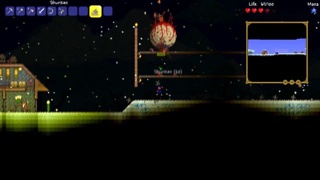 Terraria 1.2.3 || Boss Battles - Eye Of Cthulu VS Shurikens (Hardcore, No Defense, 100 Health) смотреть онлайн