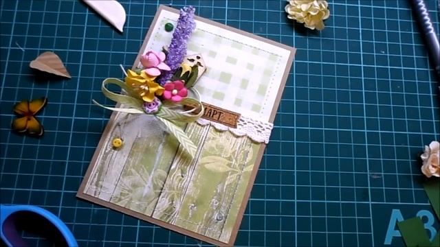 Скрапбукинг / МК / открытка к 8 марта / женская открытка смотреть онлайн