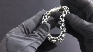 арт. А0137 Крупный массивный серебряный браслет Рамзес