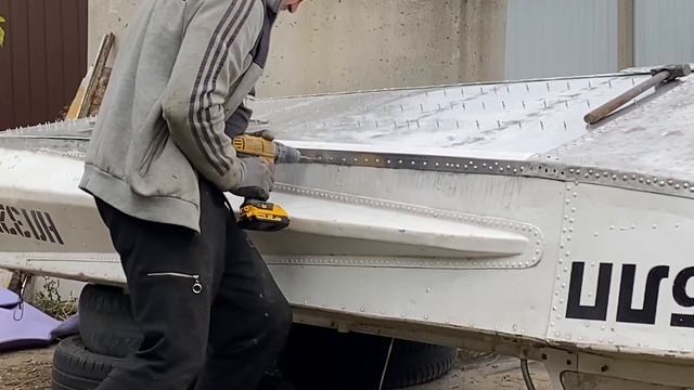 Замена днища лодка Обь-1 смотреть онлайн