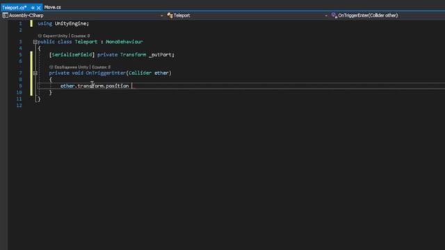 Простой телепорт (портал) в Unity / Simple teleport (portal) in Unity