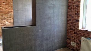 Декоративная штукатурка под бетон, имитация бетонных плит. Киев.