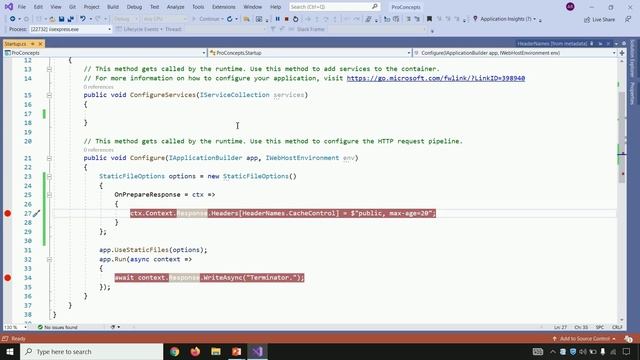 Part 10. HTTP Response Header |  StaticFileOptions | CacheControl | max-age | Response Headers.