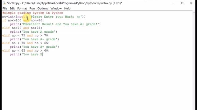 Simple grading System in Python