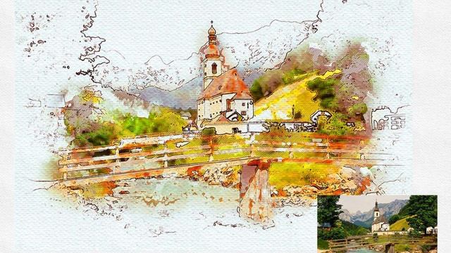 Best Photoshop Actions: Watercolor Urban Sketcher PS Action смотреть онлайн