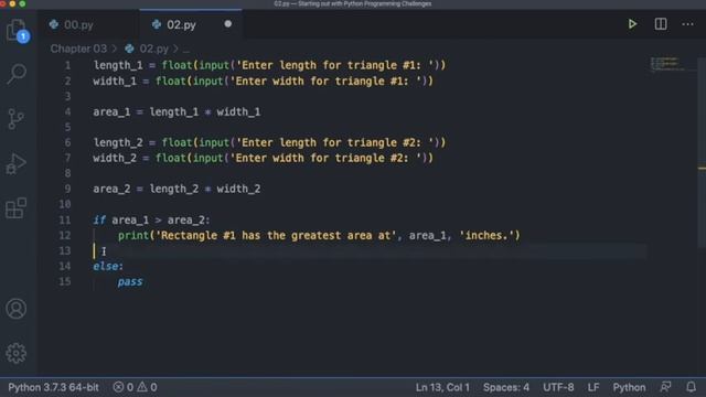 #2: Areas of Rectangles - Chapter 3 - Tony Gaddis - Starting Out With Python