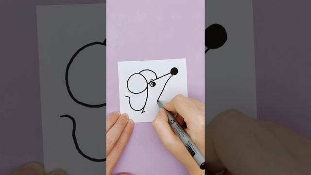 Превращаем цифру «9» в мышку|Лёгкие идеи рисования