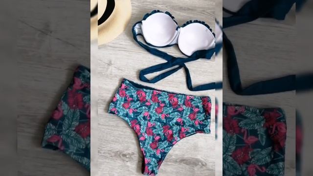 Раздельный купальник с высокой посадкой с Aliexpress. Обзор и примерка товаров с Алиэкспресс смотреть онлайн