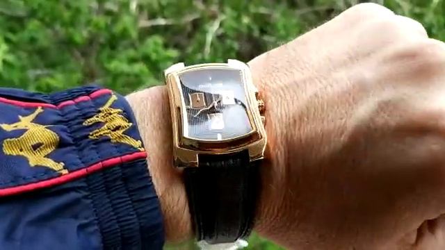 Часы Roberto Cavalli tomahawk чёрный циферблат хронограф розовое золото кожаный ремешок цена 220$