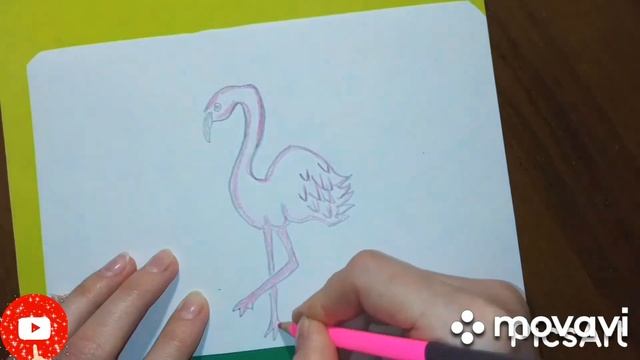Как нарисовать фламинго? Простой рисунок!