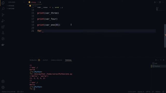 Python for Beginners :- Tuples смотреть онлайн