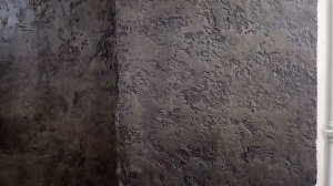 Гротто из обычной шпаклевки. Декоративная штукатурка чёрный жемчуг и серебро.