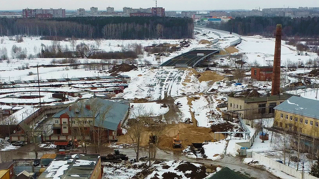 Строительство магистральной улицы от ул. Кирова до ул. Строителей в Йошкар-Оле | Апрель 2022 г.