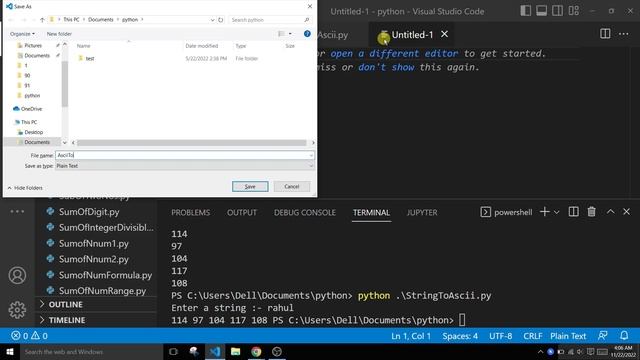Python Program to Convert ASCII to Character using chr() function