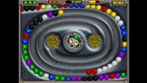 Zuma Deluxe: stage 10 with 7 colors of balls