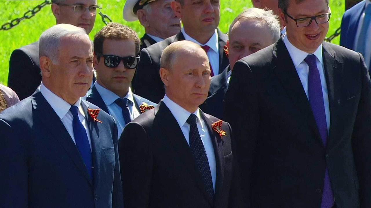 Владимир Путин, Биньямин Нетаньяху и Александр Вучич возложили венки к Могиле Неизвестного Солдата