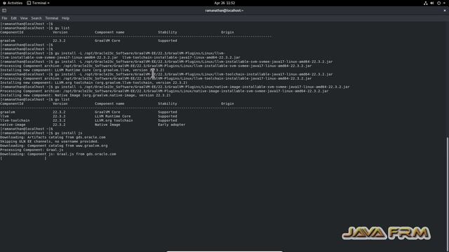 How to install Oracle GraalVM Enterprise Edition 22 on Oracle Linux 8 and run Java/C/C++/nodeJS
