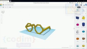 #3d_моделирование_для_детей. Урок 3.14 Осматриваем очки в режиме майнкрафт! Уроки от Codim.online