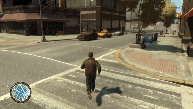 GTA 4 - Нико Белик бегает от людей и бьет их... )))