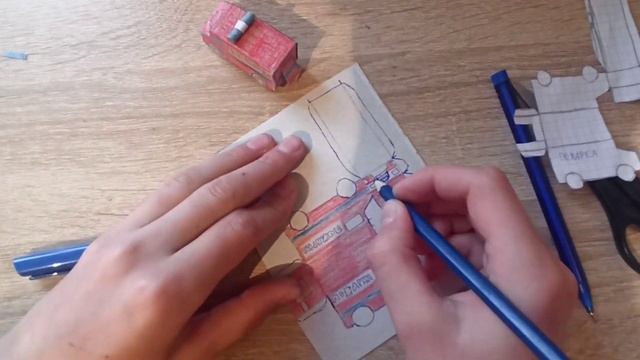 Как сделать пожарную машину из картона #автоклуб62 смотреть онлайн