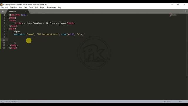 12. Cookies Pada PHP || Belajar Web Bersama PK Corporations
