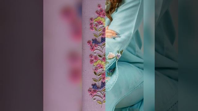 Hand Embroidery Latest Design Patterns | Beautiful Thread Embroidery on Sleeves,Neck,Daman & Trouse