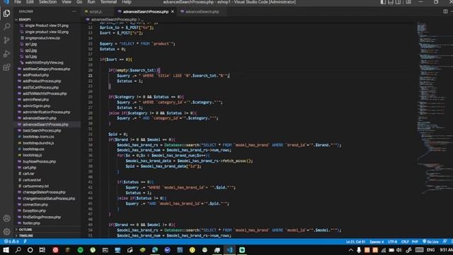 Program the advanced product searching process including pagination