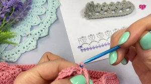 Самая простая кайма крючком | Разбираем схему вместе