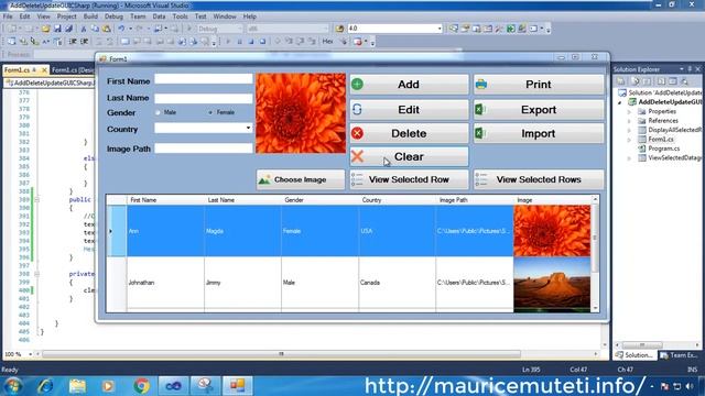 C# GUI TUTORIAL #31 (ADD, EDIT, UPDATE, DELETE) - Clear (TextBox,Radio Buttons,Combobox,Picturebox)