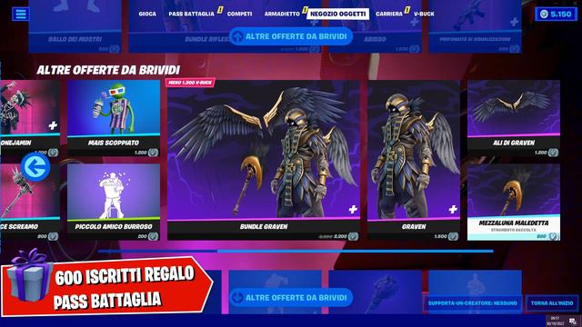 FORTNITE SHOP 30 OTTOBRE JACK O'SASSINO, PICCONE SCETTRO SCHELETRICO, TUTTA LA COLLEZIONE HALLOWEEN