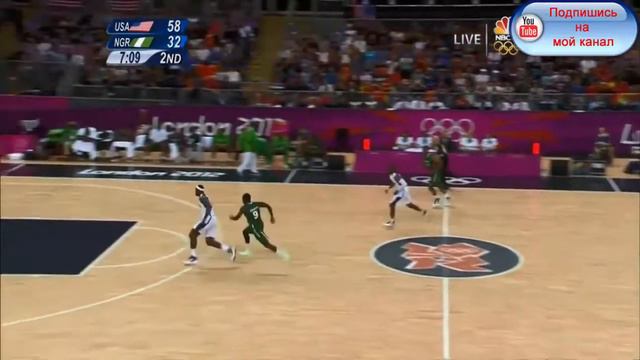 USA-Nigerya London Olimpic 2012. 2 четверть Яркие моменты игры баскетбол Лондонской Олимпиады 2012 смотреть онлайн