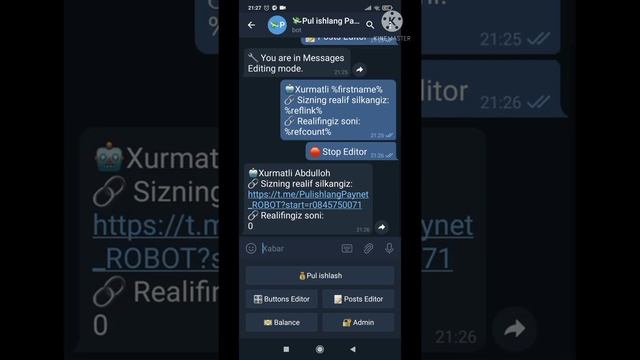 telegramda pul ishlaydigan bot ochish Телеграмда пул ишлайдигон бот очиш