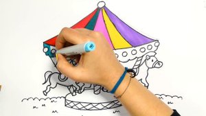 Как нарисовать карусель с MiMi | Раскраски детей HD | Рисование и окраска