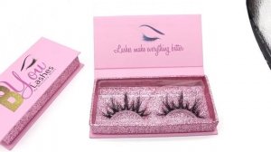 Pink Mink Eyelashes Case With Tray 25mm Nature Wispy Mink Eyelashes Vendor Custom Lashbox Packaging