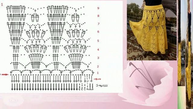 Юбка"Жар-птица"крючком+Схема.Crochet Firebird skirt+Scheme.