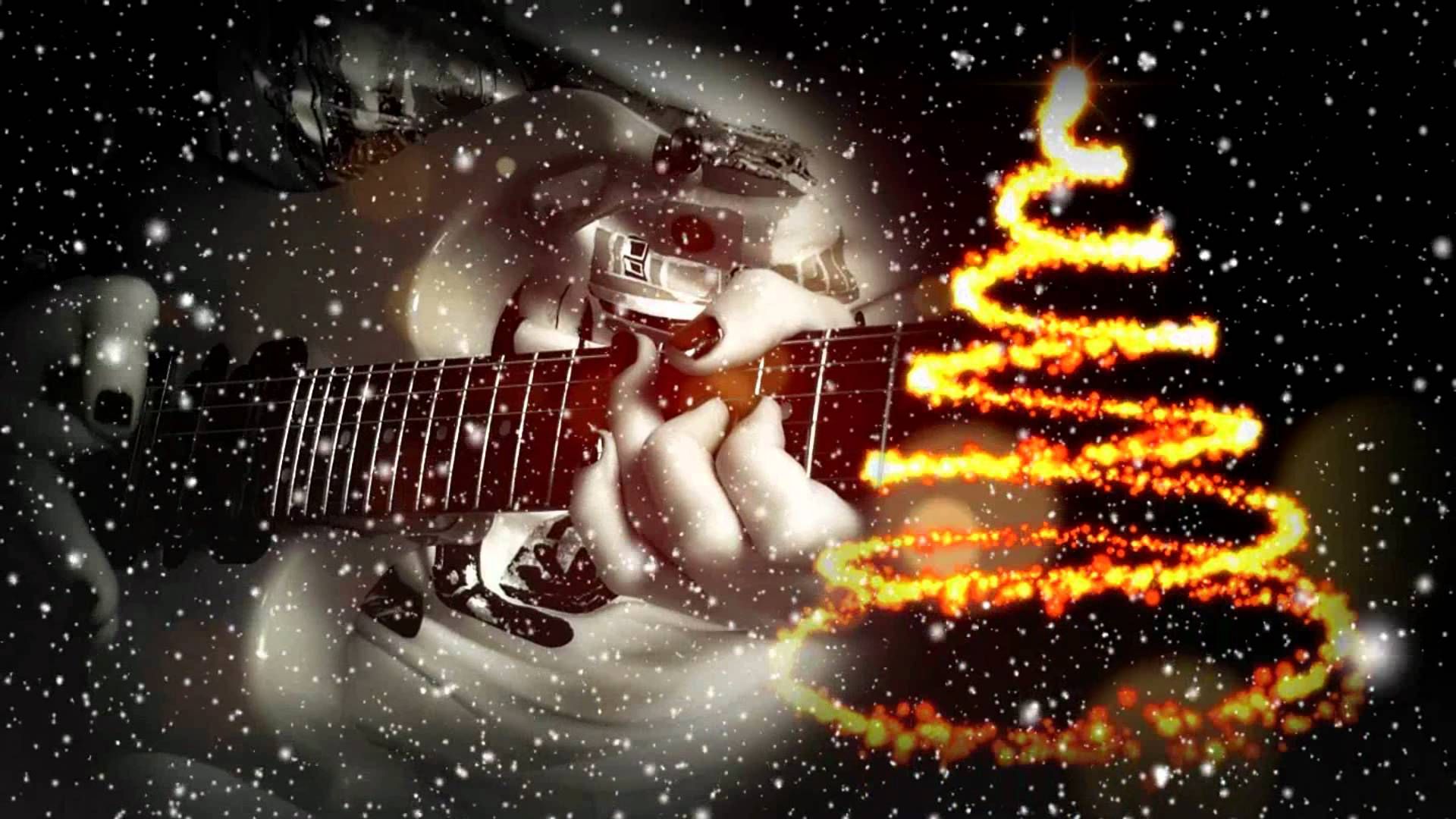 Рождество снег песня. Новогодняя открытка в стиле рок. Гитара новый год. Новый год в стиле рок. Новогодняя открытка с гитарой.