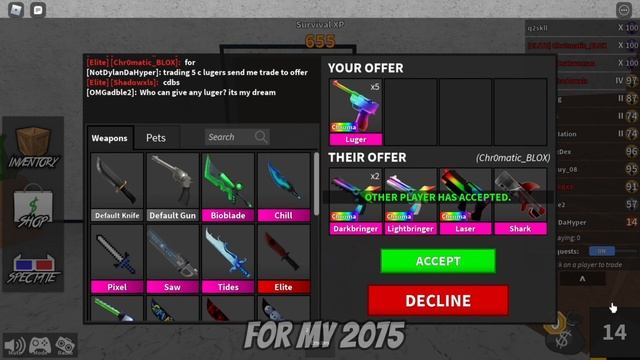 What Do People Offer For 5 Chroma Lugers? (MM2) смотреть онлайн