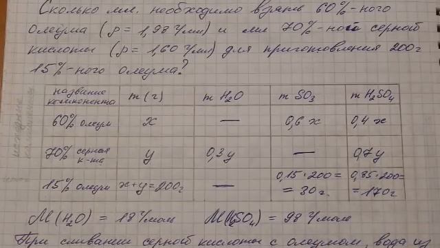 Решение задач на ОЛЕУМ (H2SO4+SO3). смотреть онлайн