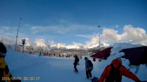 Зелёная трасса Плато с заездом на красную Роза стар и выездом к КД Экстрим. Роза хутор.