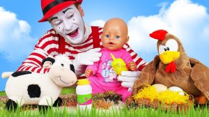 Пупсик БЕБИ БОН и Домашние животные на ферме! - Весёлые игры для детей. Мультики с игрушками